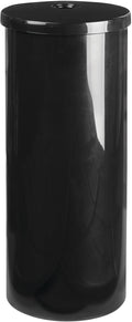 iDesign Freestanding Toilet Paper Canister with Lid for 3 Extra Rolls, Black, Made in USA