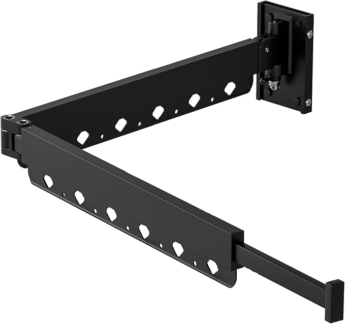 Clothes Drying Rack, Retractable and Foldable Laundry Drying Rack Wall Mount for Indoor, Space Saver Clothes Hanging Rack for Laundry Room, Balcony, Closet, Bedroom(Double-Fold), Black