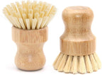 4 Packs Bamboo Palm Scrub Brush Sisal Dish Brush Round Natural Dish Scrubber for Cast Iron Pots, Pans, Kitchen Sink and Vegetable