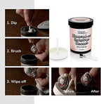 FLITZ Diamond and Gemstone Cleaner Dip Jar - 7oz USA-Made Gold & Sterling Silver Jewelry Cleaner Solution Dip Tool with Tray & Brush - Ring Cleaning Kit to Remove Dirt & Grime on Fine Jewelry