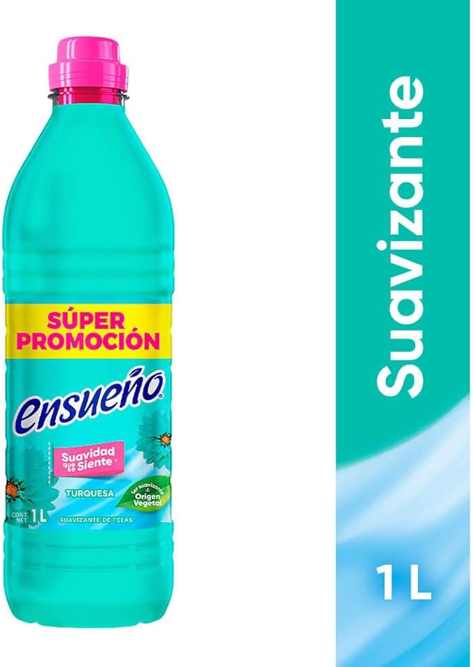 ENSUEÑO Turquesa Fabric Softener, Plant-Based Softness, 1L, Pack of 3