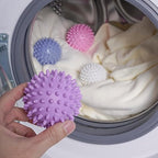 Reusable Laundry Dryer Balls, Plastic Anti-Static Fabric Softener, Reduces Wrinkles, Sustainable Cleaning Supplies, Essential Washing & Drying Aid for Soft, 6 Pack, 2.36 in (Purple/Sky Blue/White)