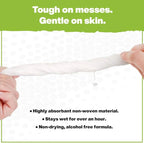 Crocodile Cloth Outdoor Cleaning Wipes – 80 Count Plant-Based Cloths (15"x10"), Skin Safe, Pre-Moistened, Aloe & Vitamin E Infused, Large, Absorbent, Multi-Surface Disposable Wipes