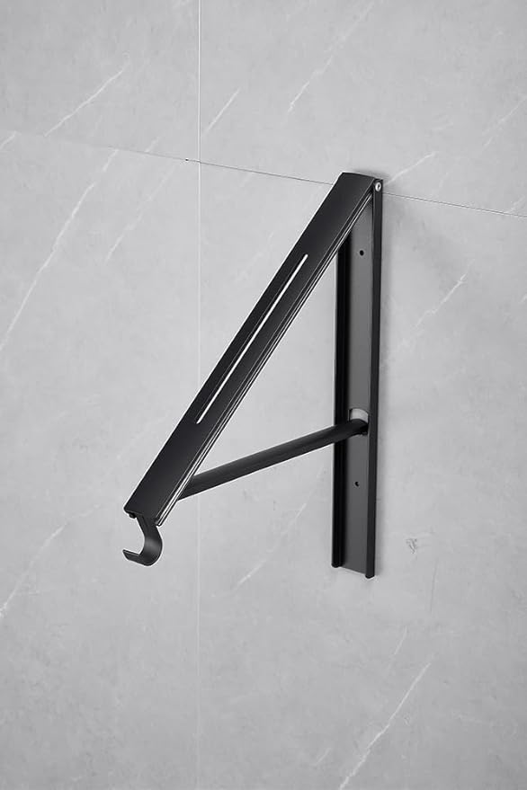 2 Pack Super Thin Retractable Clothes Rack, Laundry Space Saver Wall Mounted Foldable Clothes Drying Rack Black