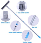 YONILL Grout Brush with Long Handle - Heavy Duty Grout Cleaner Brushes for Tile Floors, Swivel Stiff Bristles Floor Scrubber Cleaning Tool, Floor Scrub Brush for Shower, Kitchen, Baseboards and Corner