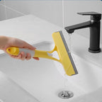 3 in 1 Window Cleaning Scraper, 3 in 1 Window Cleaner Squeegee, Scraper for Cleaning Windows, All-Purpose Window Squeegee with Sprayer for Glass, Wall, Kitchen, Car (White+Blue)