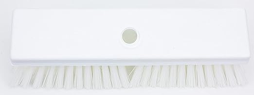 SPARTA Plastic Floor Scrub Brush, Brush Head Only, Deck Brush with ACME Standard Thread Fitting for Deck, Industrial Kitchens, and Hospitals, 10 Inches, White