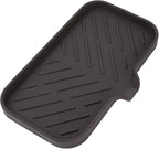 Silicone Bathroom Soap Dishes with Drain Spout-Bathroom and Kitchen Sink Organizer,Sponge Holder,Dish Soap Tray,Perfect for Dispenser,Scrubber,Bottle,Cup on Sink or Counter-Coffee 9.6"×5.3"