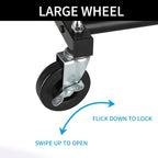 Fishat Black Simple Standard Rod Rolling Garment Clothes Rack, Metal Clothes Organizer with Lockable Wheels