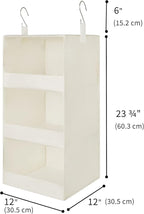 GRANNY SAYS 3-Shelf Hanging Organizer, Foldable Hanging Closet Storage, Closet Shelves Organizer for Camper, Beige, 29 ½" H X 12" W X 12" D, 2-Pack