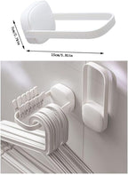 2 Pack Hanger Organizer Stacker Adhesive Foldable Clothes Hanger Holder Mini U Shaped Storage Stand Rack for Electric Dryer Closet Laundry Room Bathroom Washing Machine Organization