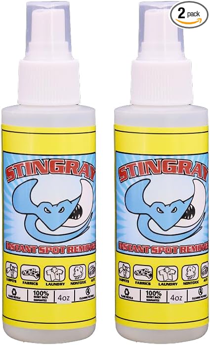 Stingray Spot Remover 4 Fl oz | Advanced, Eco-Friendly Multi Surface Stain Removal | 2-Pack