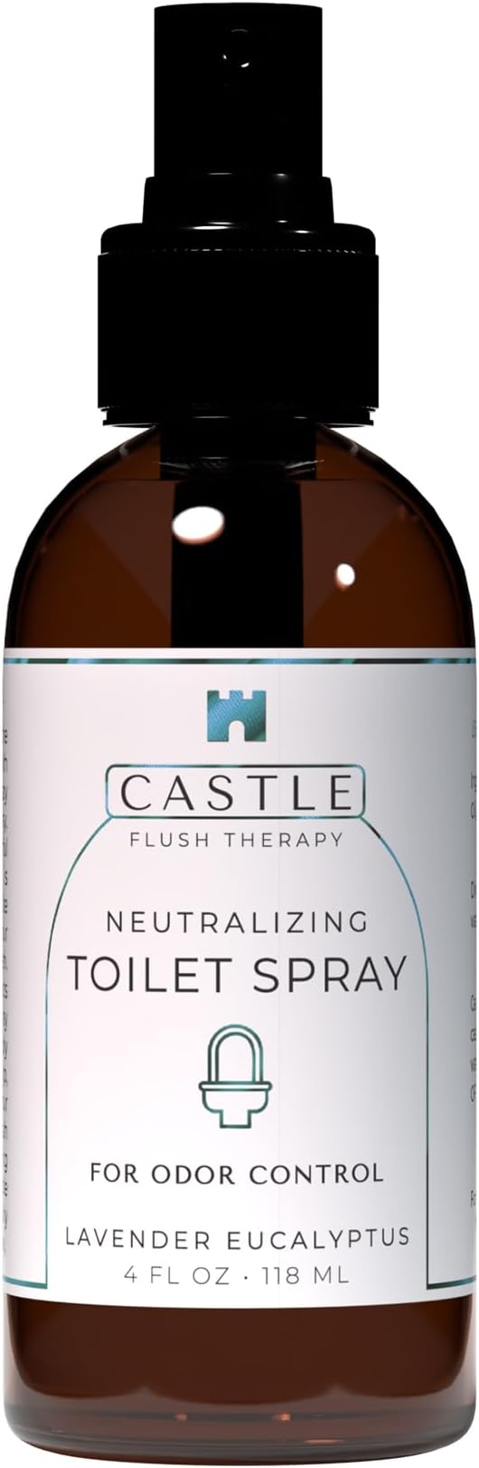 Castle Flush Therapy Neutralizing Toilet Spray | Odor Control: Mist Over the Water Surface, Go, Then Flush | Bathroom Freshening | Neutralizes Odors at the Source | Lavender and Eucalyptus | 4 oz