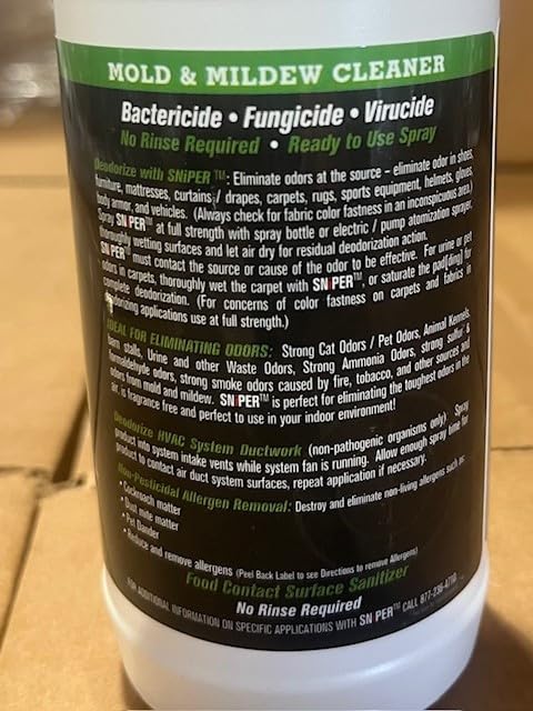 SNiPER Hospital Disinfectant, Odor Eliminator & All-Purpose Cleaner, 16 Ounce Spray, 4-Pack