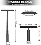 Upgraded 2 in 1 Extendable Shower Squeegee for Glass Doors, 2 Squeegee + 1 Extension Pole 23.5-97 cm Window Cleaner Squeegee for Window Cleaning for Home Cleaning, Glass Door, Tile Wall, Car