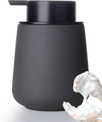 INGOFIN Ceramic Foaming Soap Dispenser - 12oz Foam Hand Soap Dispenser Bathroom, Ceramic Dish Soap Modern Dispenser with Pump for Kitchen, Matte Grey
