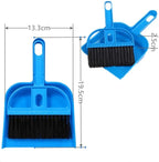 Mini Dustpan and Broom Set Portable Plastic Brush Set (Blue) Used for Desk, Home, Kitchen,Cage Cleaning of Any Small Animals, Guinea Pigs, Rabbits, Hamsters