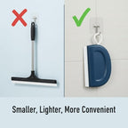 2 Pack Small Squeegee for Shower Glass Door, 4 Inch Window Squeegee with 2 Adhesive Hooks, Streak-Free Cleaning Tool for Mirror, Tile, Countertop, Kitchen, Car, RV Bathroom, Blue & White