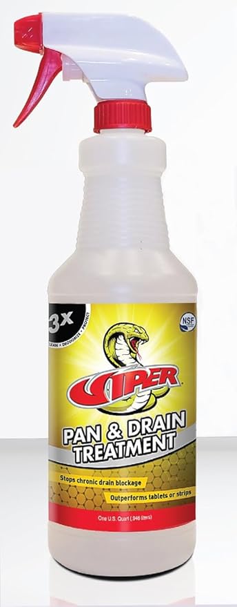 Refrigeration Technologies Viper Pan & Drain Treatment 1 Qt RT800S or 1 Gal RT800G Yellow (1 Quart, 4)