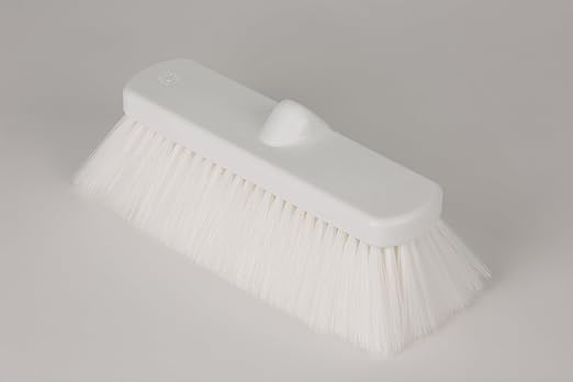 SPARTA 41278EC02 Flo-Thru Plastic Wall Scrub Brush, Equipment Brush With Soft Nylex Bristles For Industrial Kitchens, Hospitals, Commercial Cleaning, 4 Inches, White