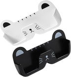 SEWACC 2pcs Cat Design Wall-Mounted Glasses Organizer Plastic Eyewear Storage Box with Hanging Holder for Sunglasses and Eyeglasses in Black and White, Suitable for Bedroom and Bathroom
