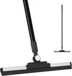 Floor Squeegee - 52 Inch Adjustable Long Handle 14.2 Inch Rubber Blade 180° Rotatable Head Heavy Duty Squeegee Broom for Floor Window Bathroom Tile Garage Concrete Shower Patio (Black)
