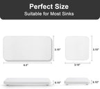 Water Absorbing Stone Tray for Sink | Quick Drying Diatomaceous Earth Coasters | Soap Dish Holder & Toothbrush Holder for Bathroom Counter | Hand Soap & Plant & Toiletries | White 4-Pack