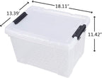 40 Quart Clear Plastic Storage Box with Lid and Wheels, Large Storage Bin, 4 Packs