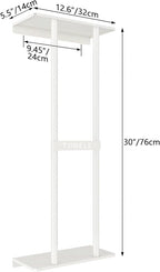 STWWO Wall Towel Rack for Rolled Towels, Towel Storage for Small Bathroom Can Holds 6 Large Towels, 30 inch Towel Racks with Shelf, White