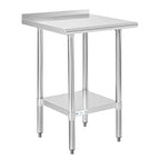 Hally Stainless Steel Table for Prep & Work 24 x 24 Inches, NSF Commercial Heavy Duty Table with Undershelf and Backsplash for Restaurant, Home and Hotel