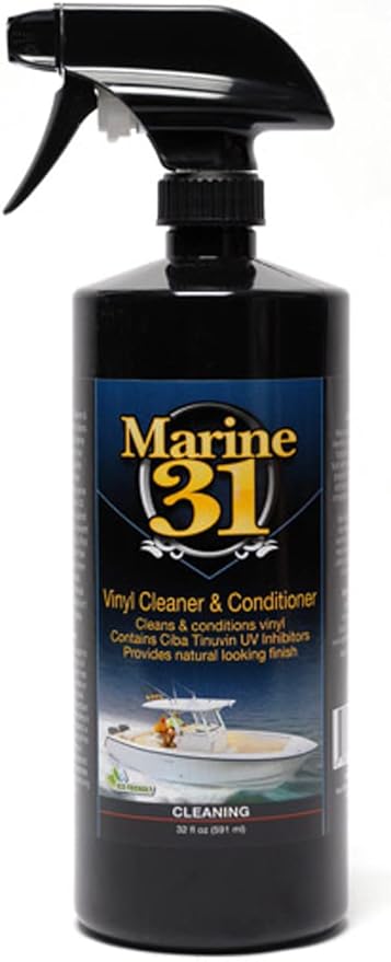 Marine 31 Vinyl Cleaner & Conditioner | Cleans, Protects & Prevents UV Damage | Safe for Boats, Car Interiors & Patio Furniture | No Sticky Residue, Long-Lasting Protection | M31-401 | 32 oz