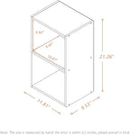Basic Open Shelf Bookcase - 2-Tier Small Tiny Wooden Cube Storage Shelves Split Bookshelf, White