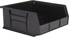 Hudson Exchange 11" x 11" x 5" (3 Pack) Plastic Stackable Storage Bin and Hanging Container, Black