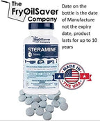 4x Steramine Sanitizer Tablet Bottle by FryOilSaver Co., 4-Pack(600 Tablets) Multi Purpose Sanitizing Tablets for Food Contact Surface, Kitchen, Restaurant Cleaning w/ 15x Test Kit of QT-10 Test Strip