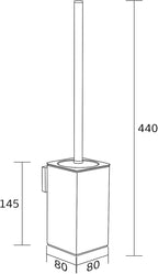 BVL Toilet Brush and Holder Black Toilet Bowl Brush for Ceaning with Stainless Steel Handle Wall Mounted