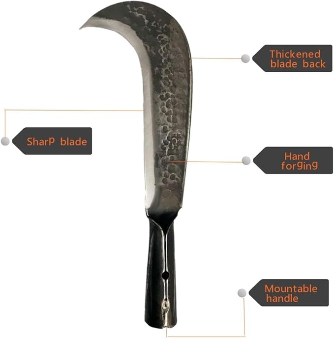 Machete Billhook Sickle Knife for Yard Work Machete for Cutting Trees Machetes Sickle Heavy Duty Machete for clearing Brush Garden Tools AxeConstruction Blade Outdoor……