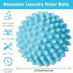 Reusable Laundry Dryer Balls, Plastic Anti-Static Fabric Softener, Reduces Wrinkles, Sustainable Cleaning Supplies, Essential Washing & Drying Aid for Soft, 6 Pack, 2.36 in (Sky Blue/Purple/Pink)
