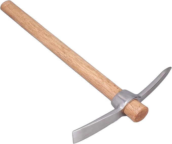 LIANGLIDE Pick Axe Tool Garden Hoe Detachable Pickaxe Hoe Stainless Steel Pickaxe Hoe with Wooden Handle Heavy Duty Wood Pick Axe Garden Mattock Tool for Transplanting Digging Planting Loosening Soil