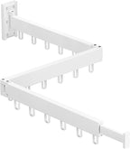 Clothes Drying Rack,Laundry Drying Rack,Wall Mounted Clothes Rack,Laundry Rack Wall Mount,Folding Retractable Collapsible Drying Rack Clothing (Three-Poles,Loop Hooks,White)