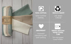 Paperless Towels, 12-12" X 10" Washable Paper Towels, Reusable Paper Towels, 100% Cotton (Sage)