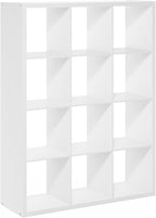 Furinno Cubicle Open Back Decorative Cube Storage Organizer, 12-Cube, White