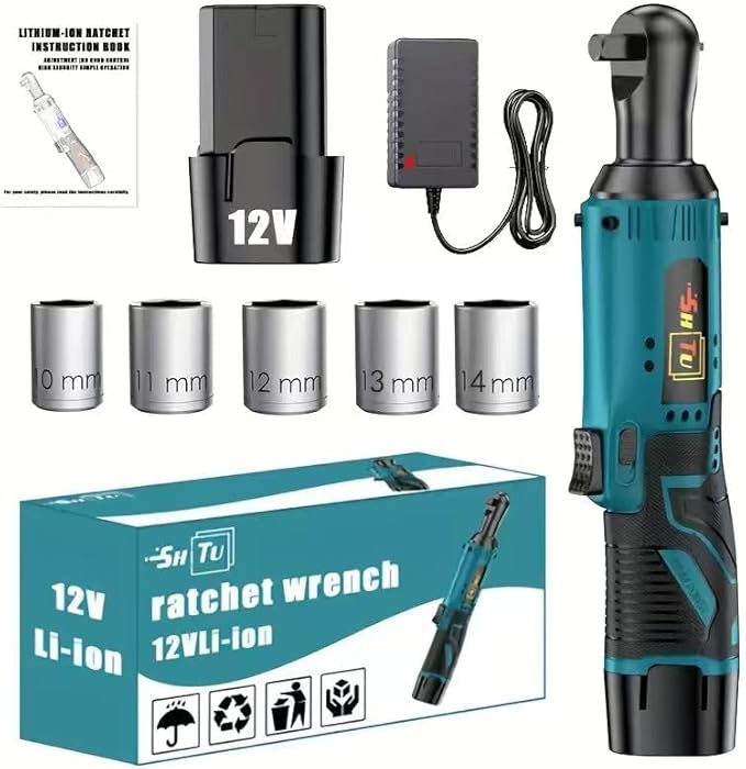 12V Wireless Ratchet Kit, Car Repair Screw and Nut Disassembly, Suitable for Home and Car Repair (Battery)