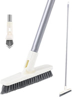 Grout Scrub Brush with Long Handle, Swivel Grout & Corner Cleaning Brush for Tile Floors, Stiff V-Shaped Bristle Grout Cleaner Brush for Grout Line, Deep Grooves, Walk in Shower, Bathroom and Kitchen
