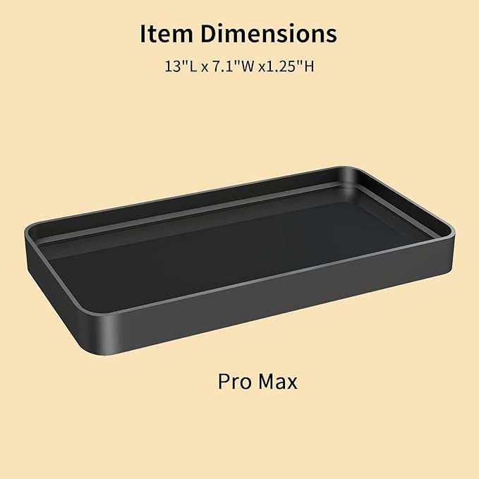 YUMORE Counter Organizer for Bathroom Decor,Bathroom Organizer Countertop,Tempered Glass Storage Shelves, Makeup Tray for Vanity & Bathtub (1 Tier-Pro Max)