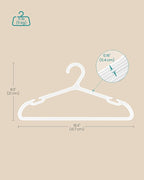SONGMICS Clothes Hangers, Pack of 50, Plastic Hangers, with Wide Shoulder Notches, Space-Saving Coat Hangers, 16.4 Inches Wide, for Closet, Cloud White UCRP010W01