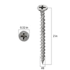 (160 pcs)#8X2 410 Stainless Steel Fastener Drywall Screws-Phillips with coarse Threaded tip, Black, Suitable for Drywall Slate, Wood, etc.(1 pounds)