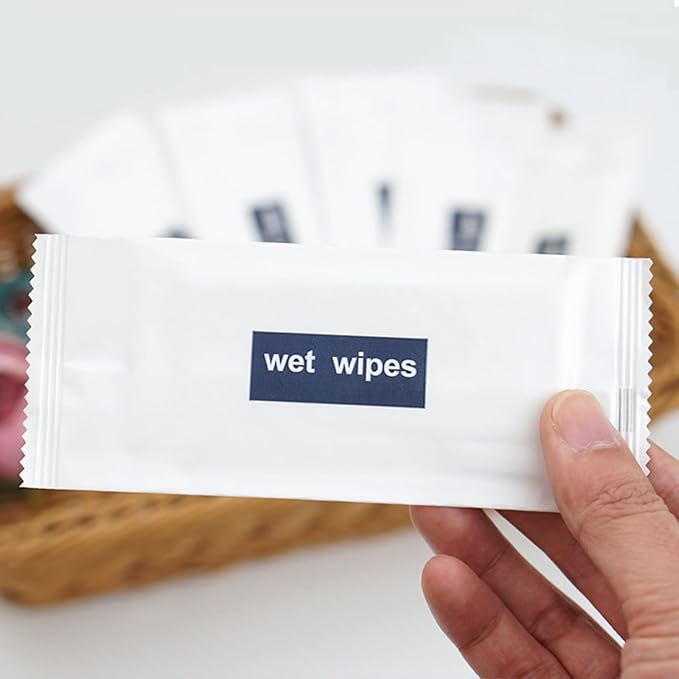 Wet Wipes Individually Wrapped, Wet Naps 500 Pack, Bulk Hand Wipes for Homeless, Suitable for Restaurant, Wedding, Barbecue