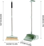 31.5in Broom and Dustpan Set Hand Broom for Home & Kitchen with Comb Teeth, Stainless Steel Handle, Standing Storage, Brooms with Dustpan Combo Set Outdoor Brooms Cleaning Tools Apartment Essentials