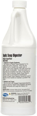 Comstar Septic Soap Digester, 1 Quart, Fast-Acting Drain Cleaner for Soap Buildup, Opens Slow Drains and Restores Flow, Safe for Pipes and Septic Systems, Long-Lasting Performance (30-655)