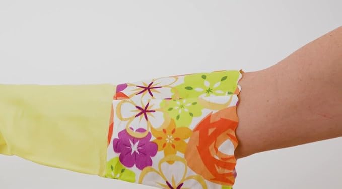 Household Gloves Latex-Free, 15" Long Cuff, Soft Lining, Adjustable Strap, Multi-Layer Protection, Flexible, Comfortable, Chemical-Resistant, Reusable for Cleaning, Dishwashing, 4 Pair Medium